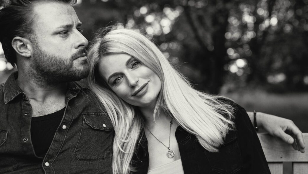 Black and white couple photography at Golden Acre Park, Leeds