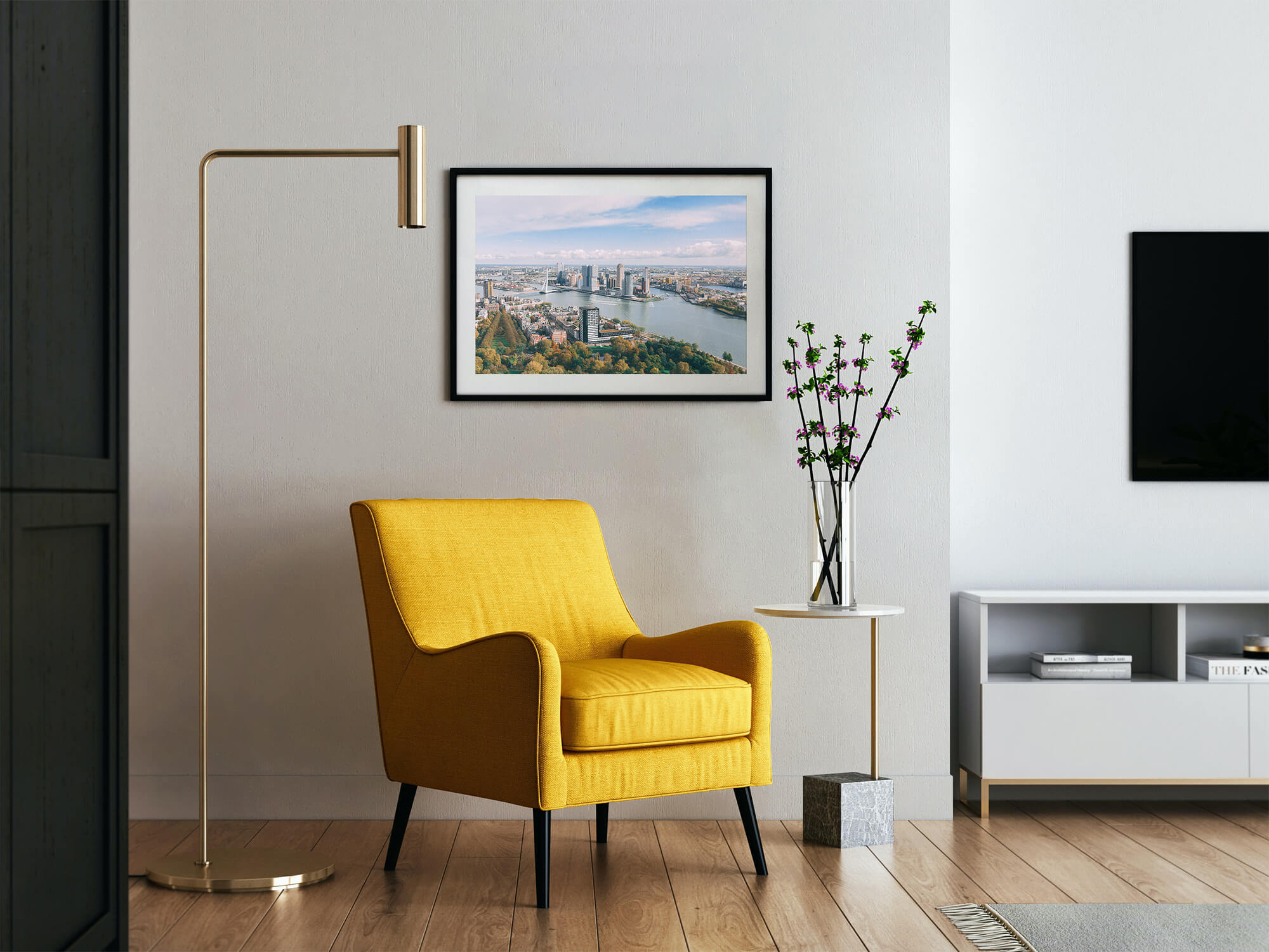 "ROTTERDAM" Giclée Fine Art Print, Netherlands (Hanging in room)