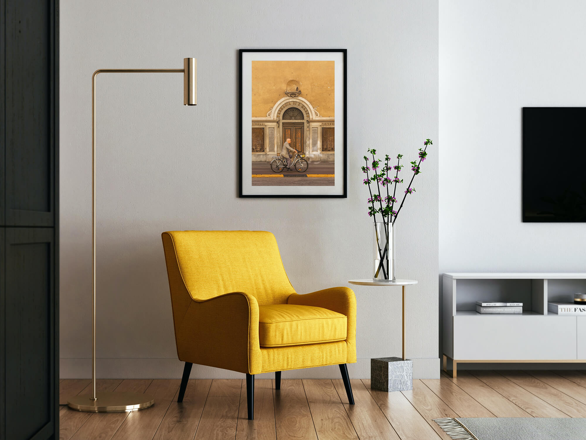 "BIKE" Giclée Fine Art Print, Florence Italy (Hanging in room)