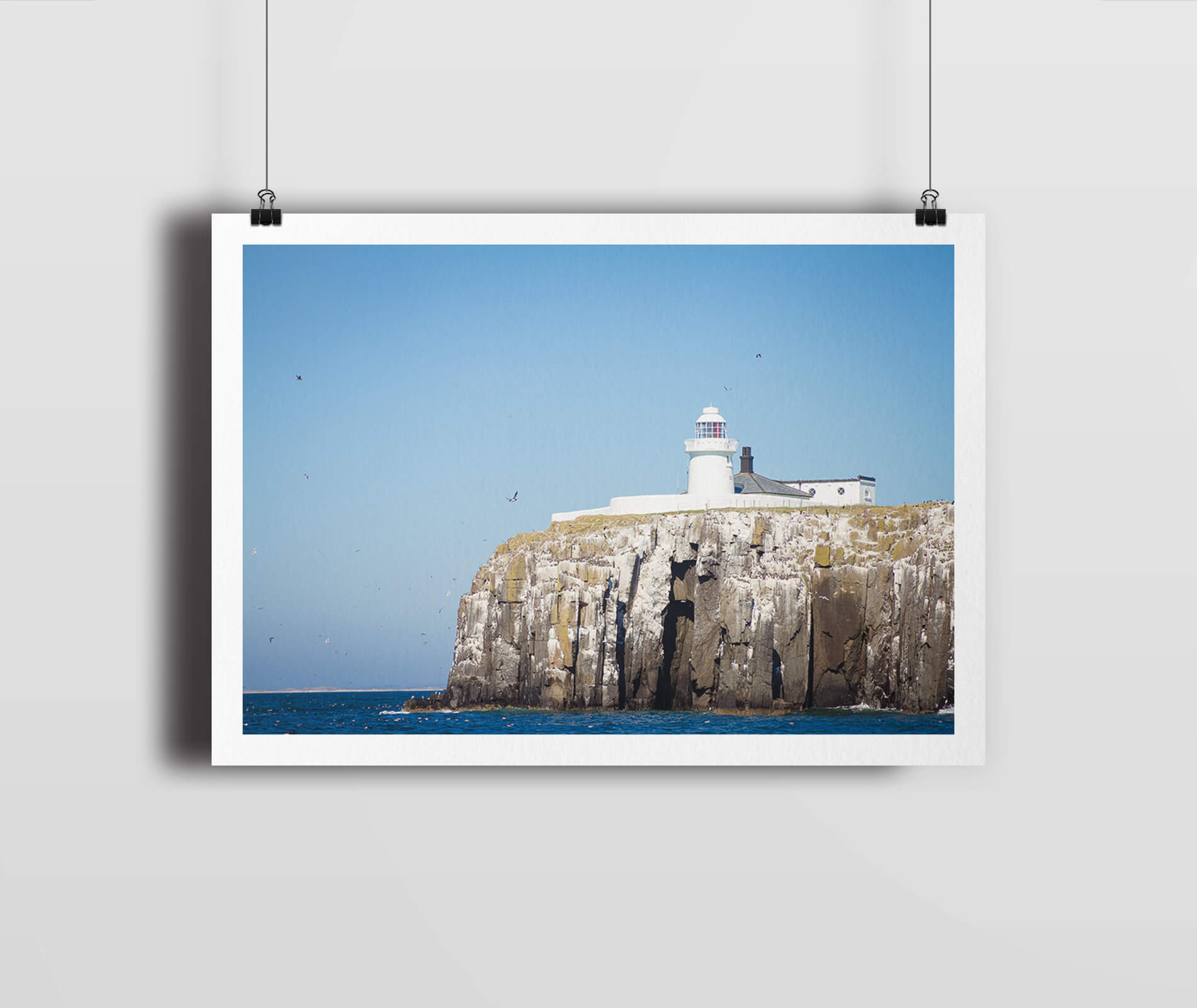 "FARNE LIGHTHOUSE" Giclée Fine Art Print, Northumberland (Hanging)