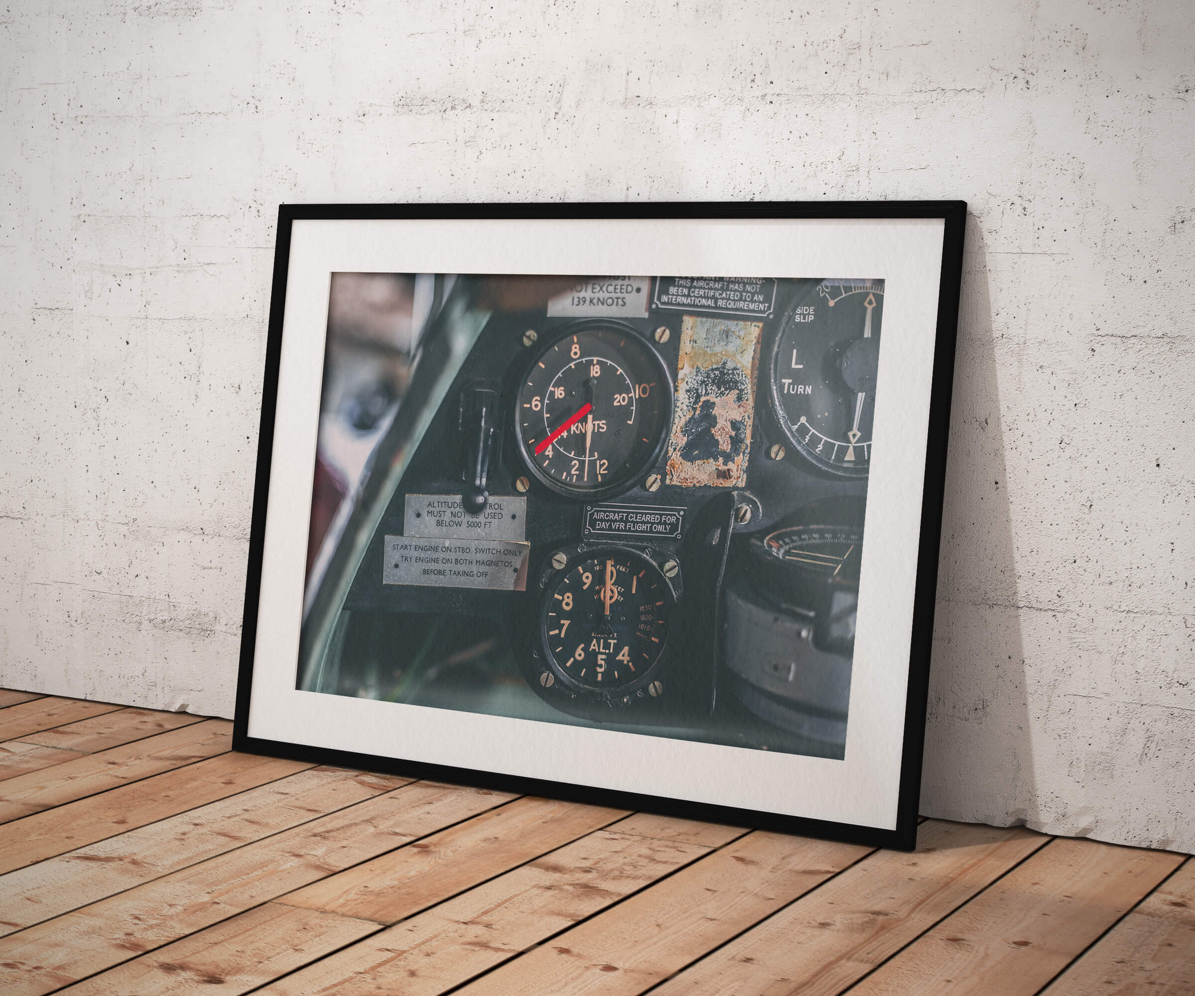 "TIGERMOTH DIALS" Giclée Fine Art Print (Framed)