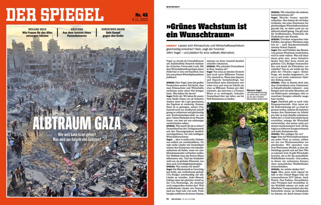 Der Spiegel Front Cover and Internal Page