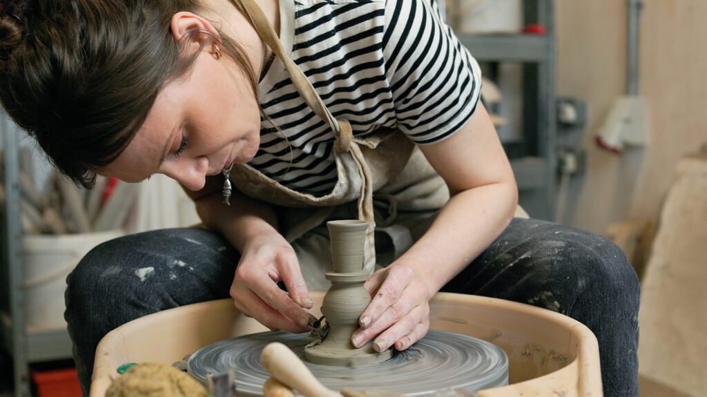 Still frame from film about ceramics artist Hannah Way, The Art House Wakefield