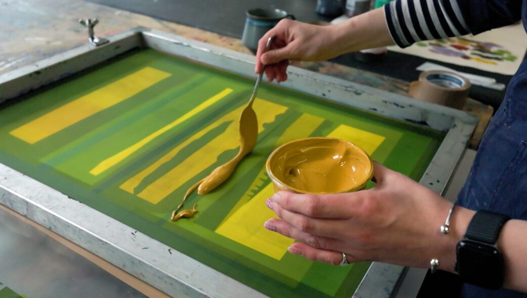 Still frame from film about print artist Ellie Way, The Art House Wakefield