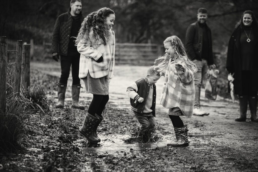 Sequence of images from a family shoot showing how thinking in scenes, not just shots can promote storytelling photography