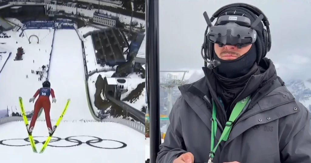 A look behind the scenes of the use of FPV drones in the Winter Olympics coverage