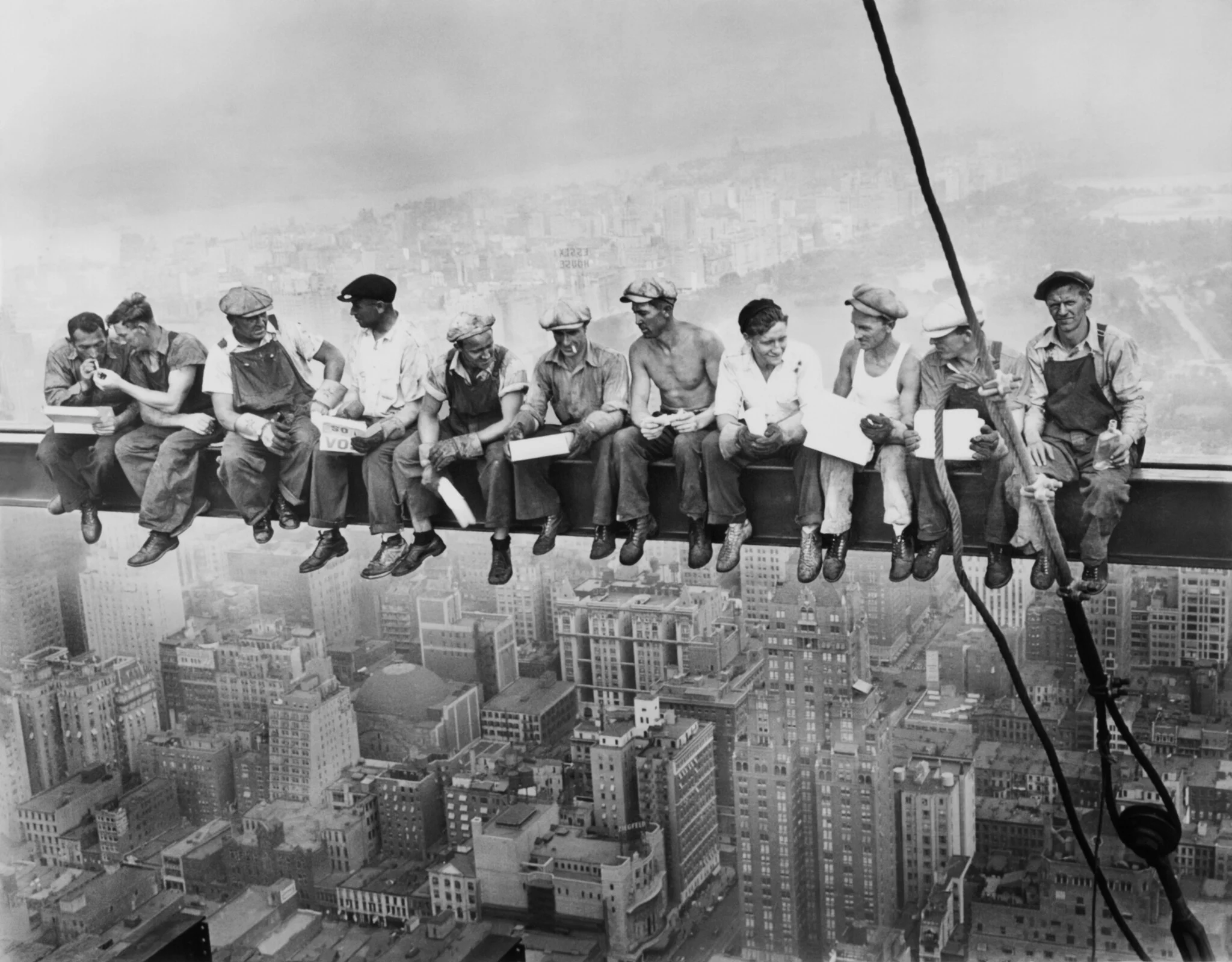 The untold history behind this famous photograph is examined in the book Lunch on a Beam: The Making of an American Photograph by Christine Roussel | ©️Rockefeller Group photo 110